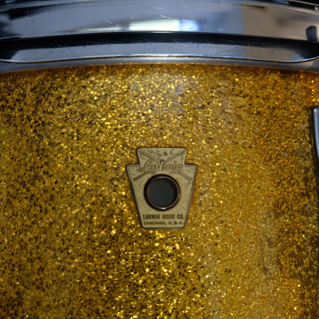 1960 Ludwig Jazz Festival 14" x 5" Gold Sparkle snare drum