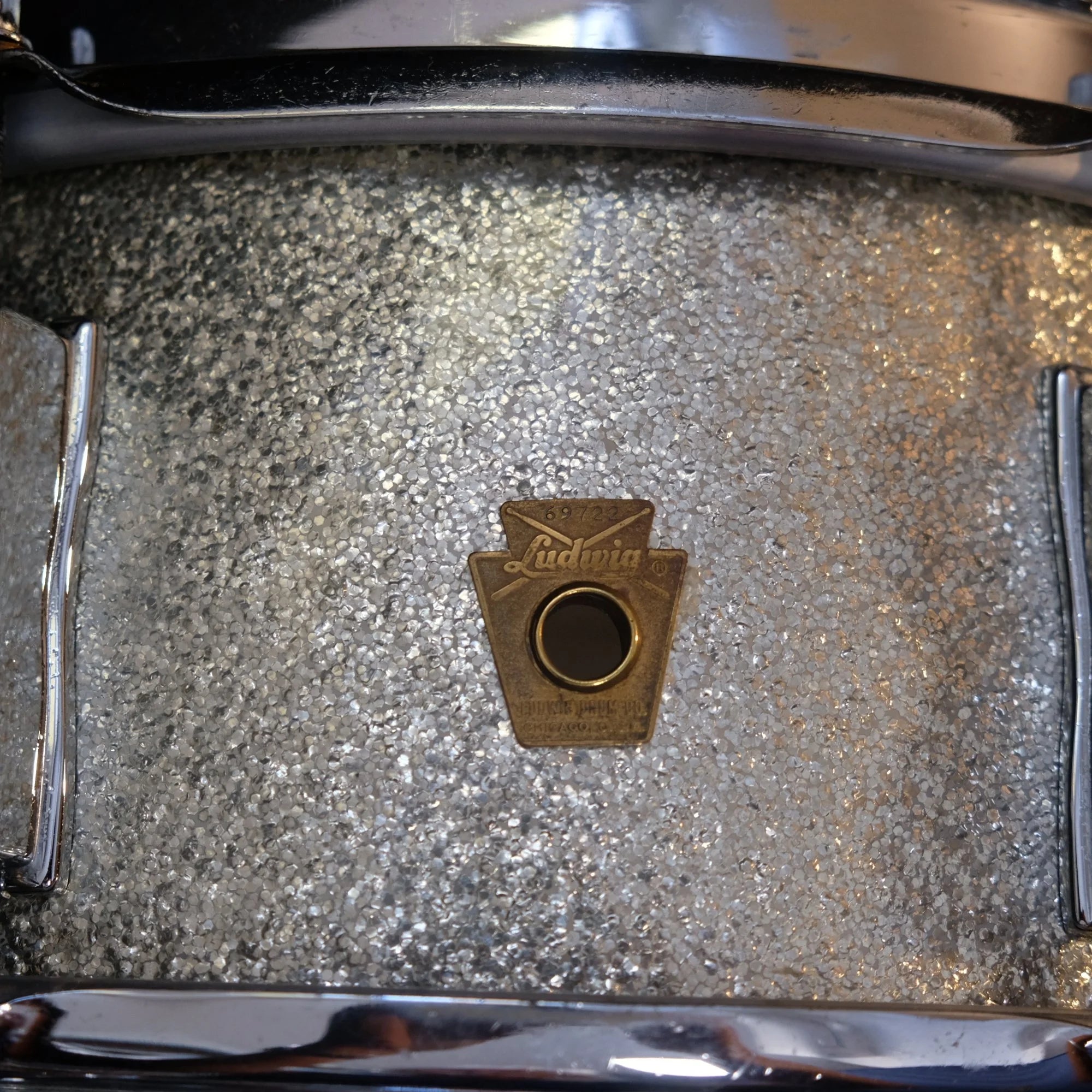 1964 Ludwig Jazz Festival 14" x 5" Silver Sparkle snare drum