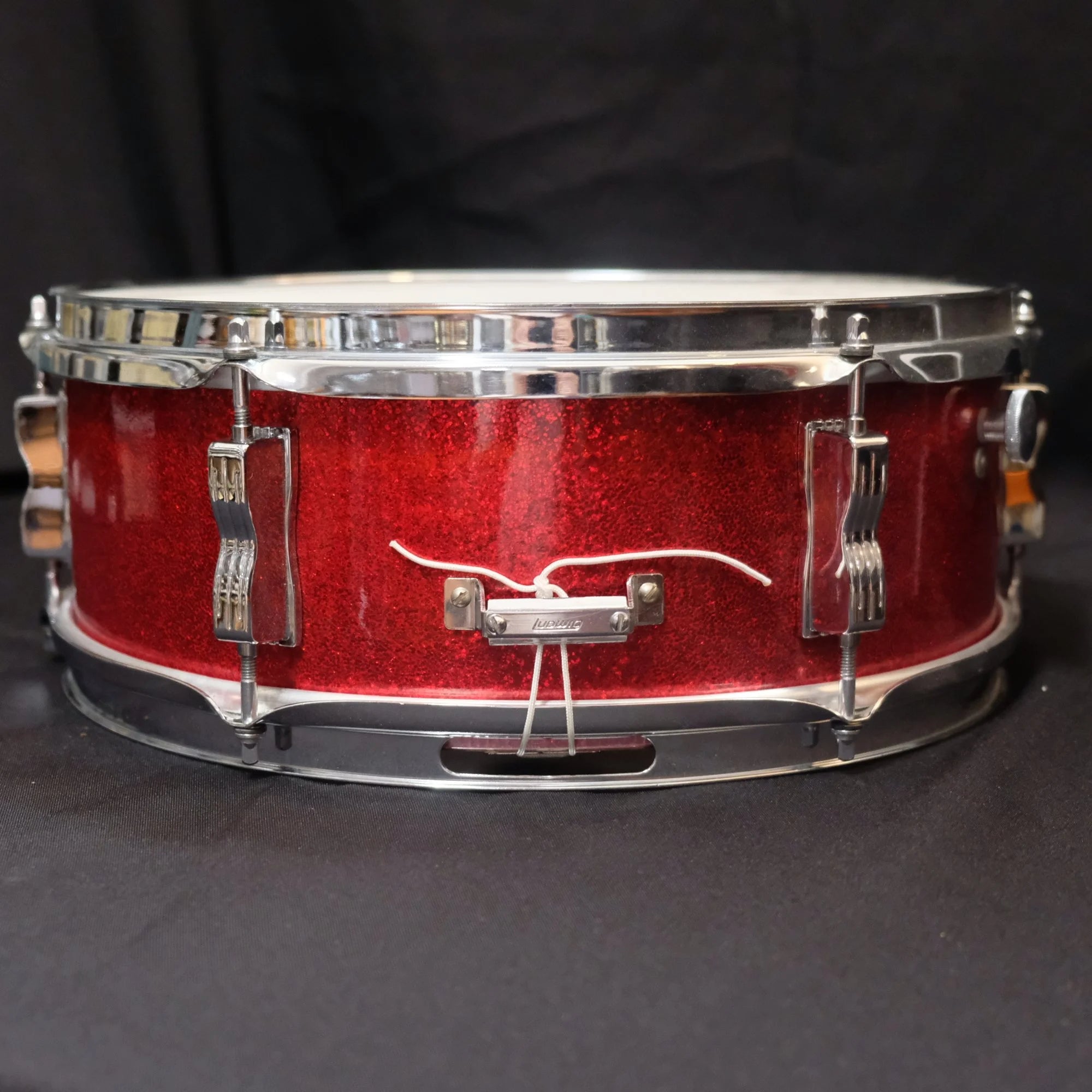 1976 Ludwig Pioneer 14" x 5" Red Sparkle snare drum
