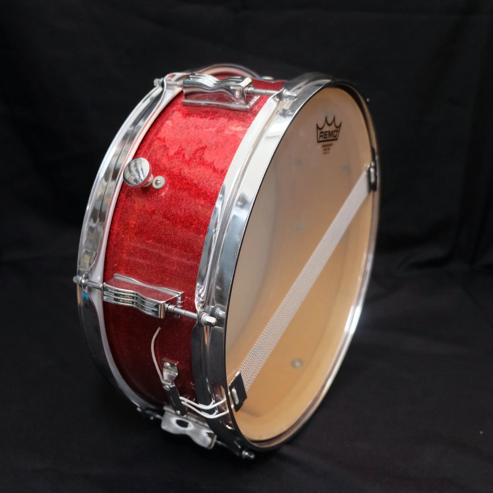 1976 Ludwig Pioneer 14" x 5" Red Sparkle snare drum