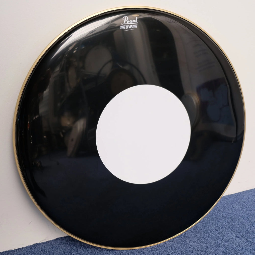 24" Pearl BW Black drum head for bass drum, new old stock