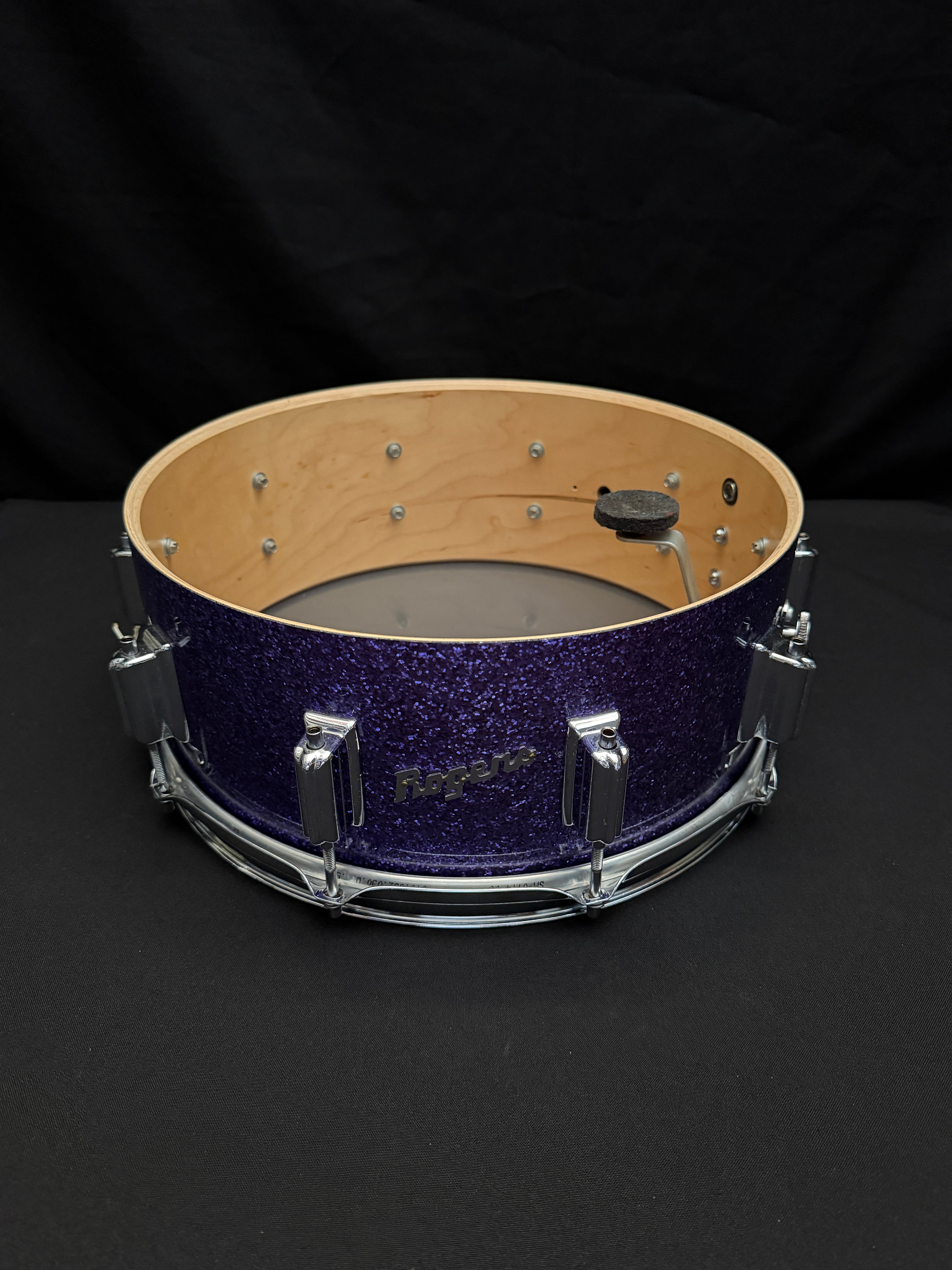 Rogers custom 14" x 5,5" Snare Drum purple sparkle