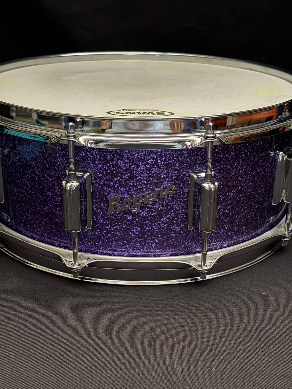 Rogers custom 14" x 5,5" Snare Drum purple sparkle