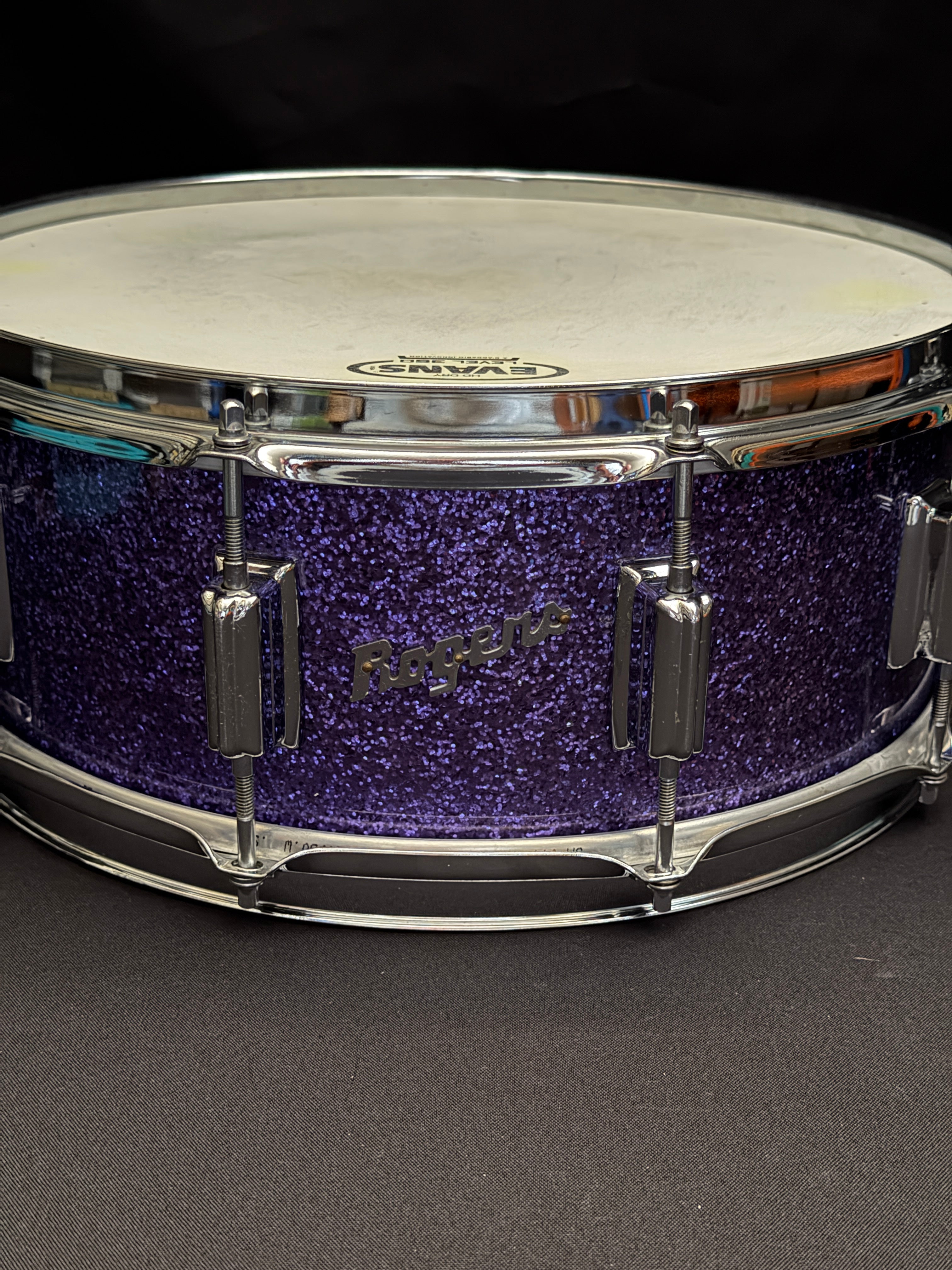 Rogers custom 14" x 5,5" Snare Drum purple sparkle