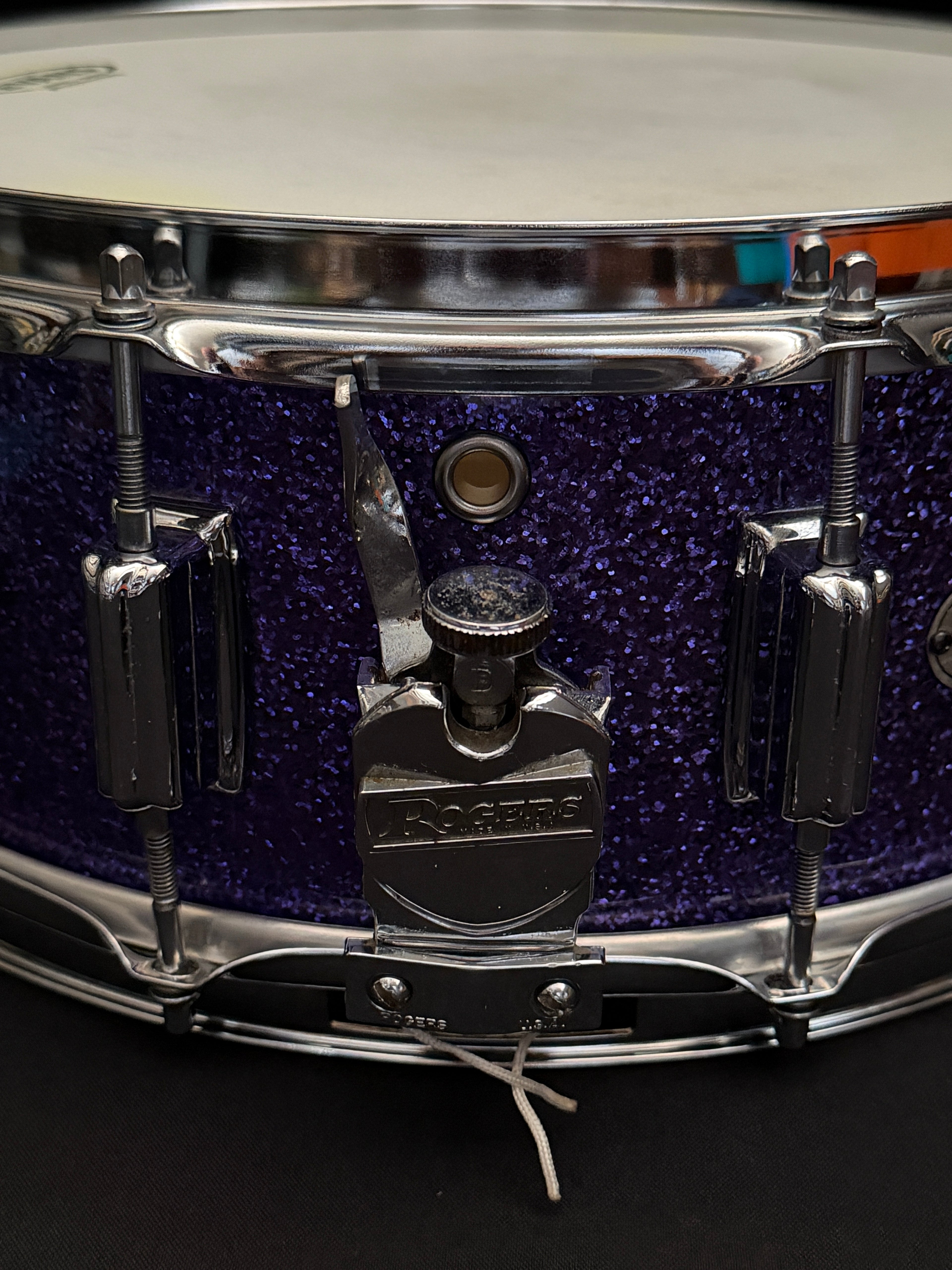 Rogers custom 14" x 5,5" Snare Drum purple sparkle