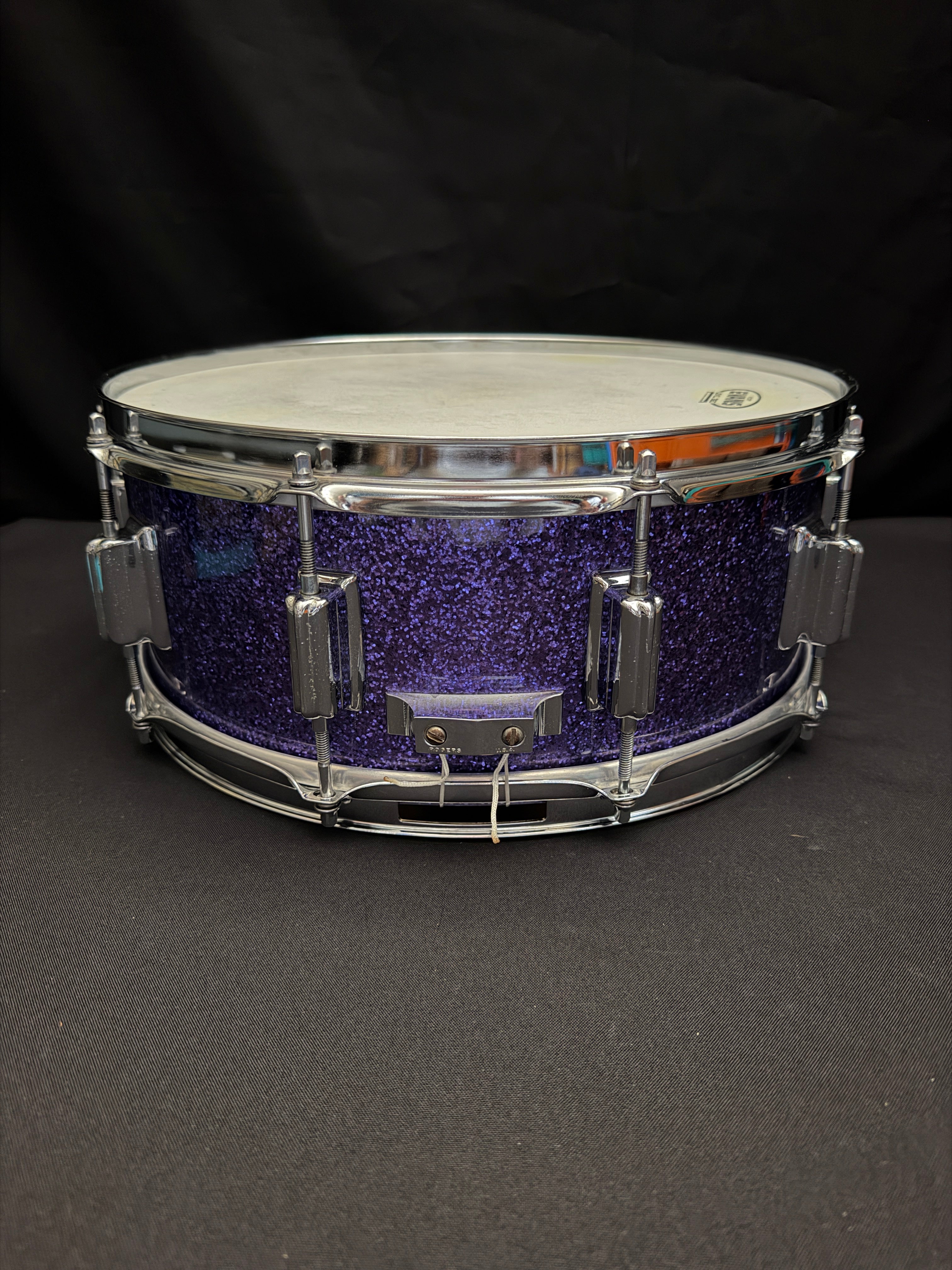 Rogers custom 14" x 5,5" Snare Drum purple sparkle