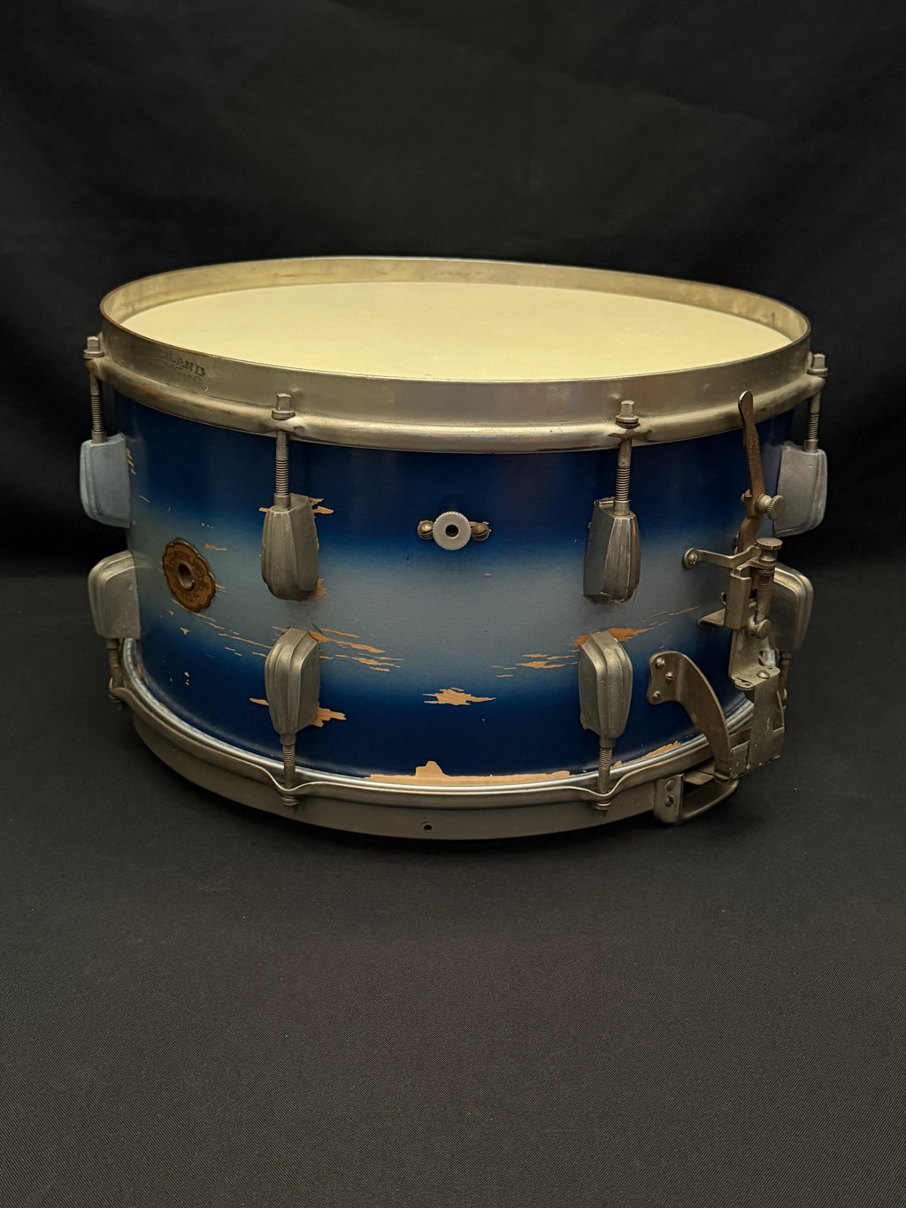 Slingerland Hollywood Ace Swing Radio King model 1-ply snare drum 14" x 7" Duco Blue Silver finish