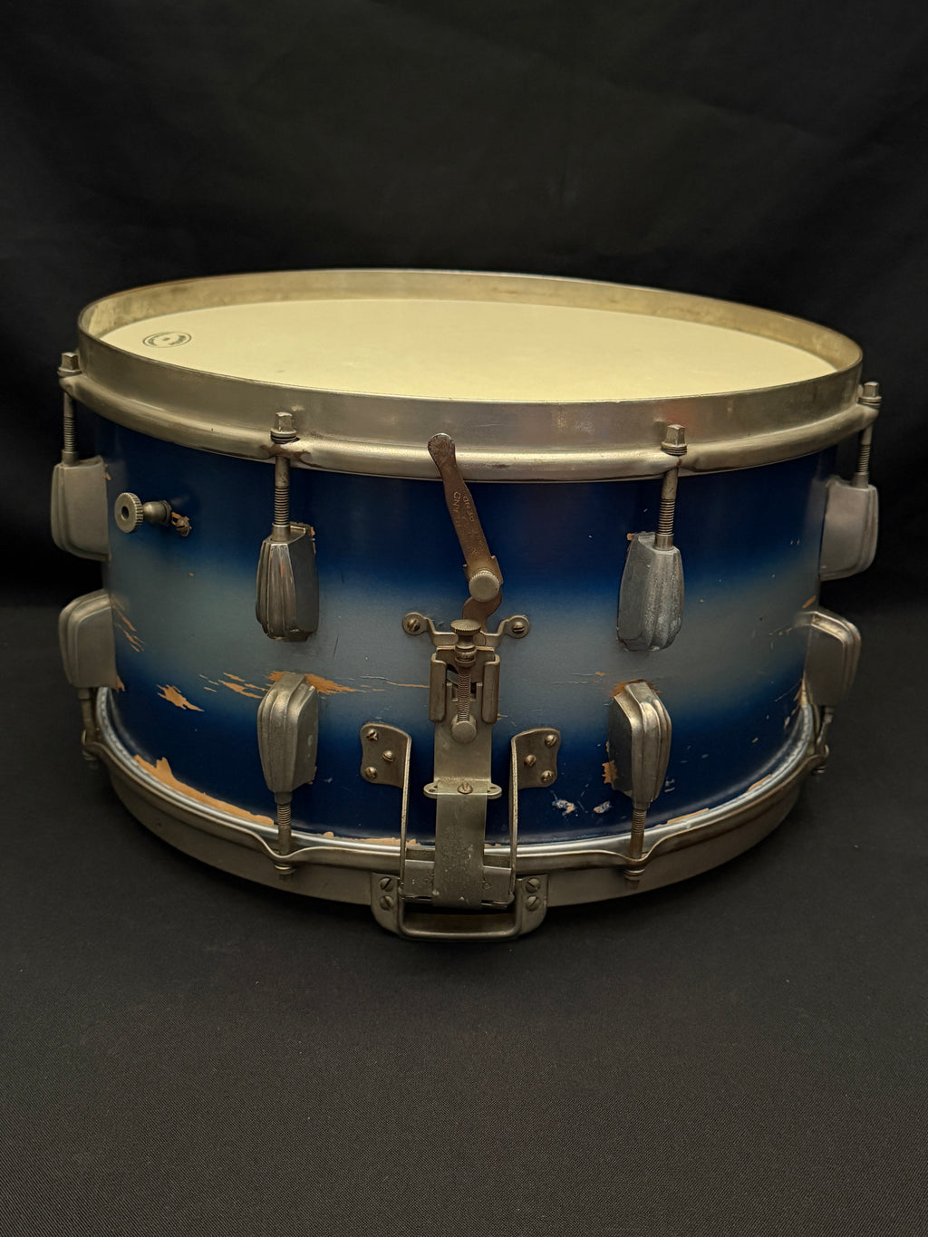 Slingerland Hollywood Ace Swing Radio King model 1-ply snare drum 14" x 7" Duco Blue Silver finish