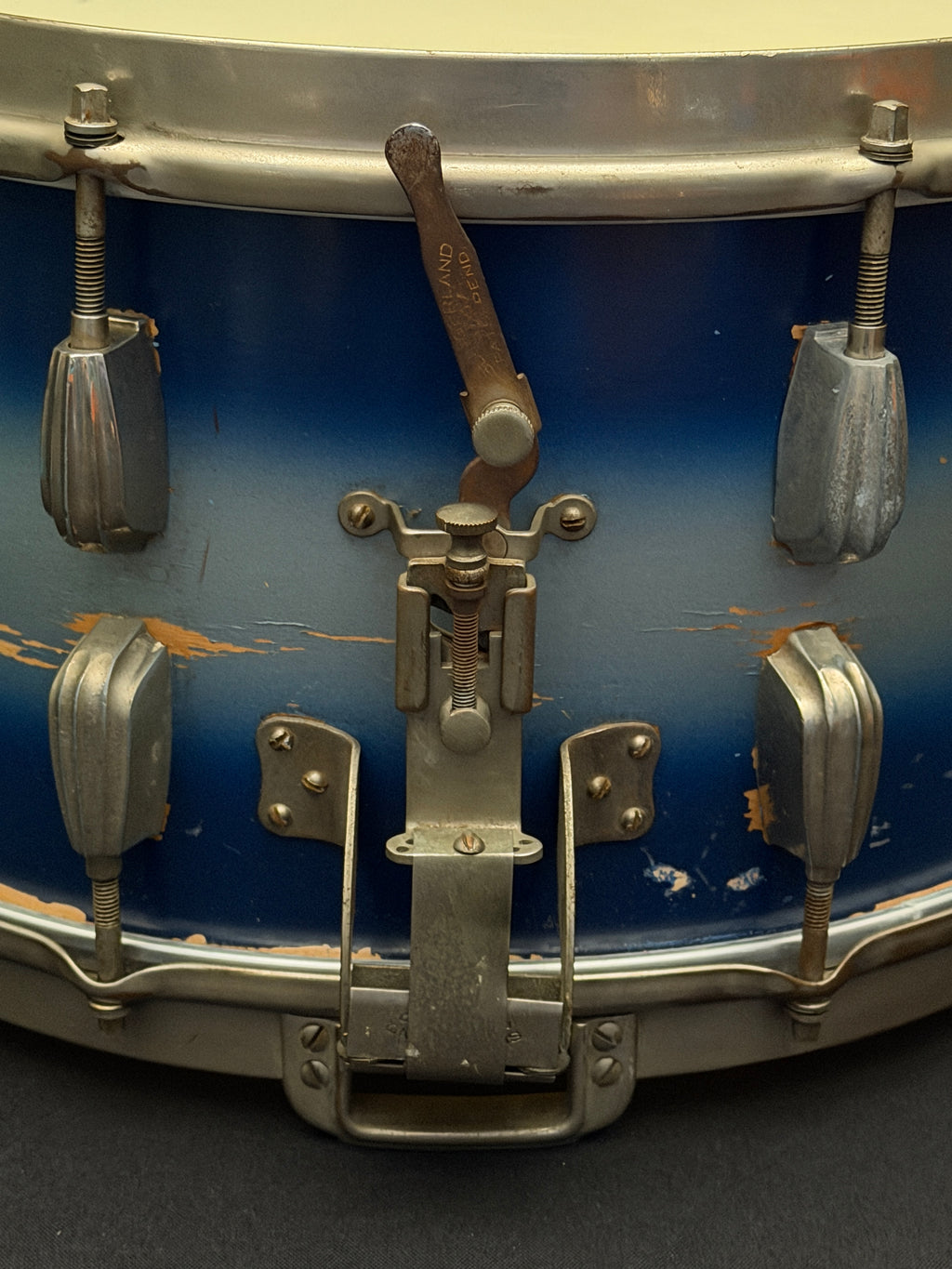 Slingerland Hollywood Ace Swing Radio King model 1-ply snare drum 14" x 7" Duco Blue Silver finish