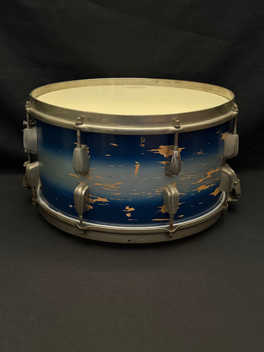 Slingerland Hollywood Ace Swing Radio King model 1-ply snare drum 14" x 7" Duco Blue Silver finish