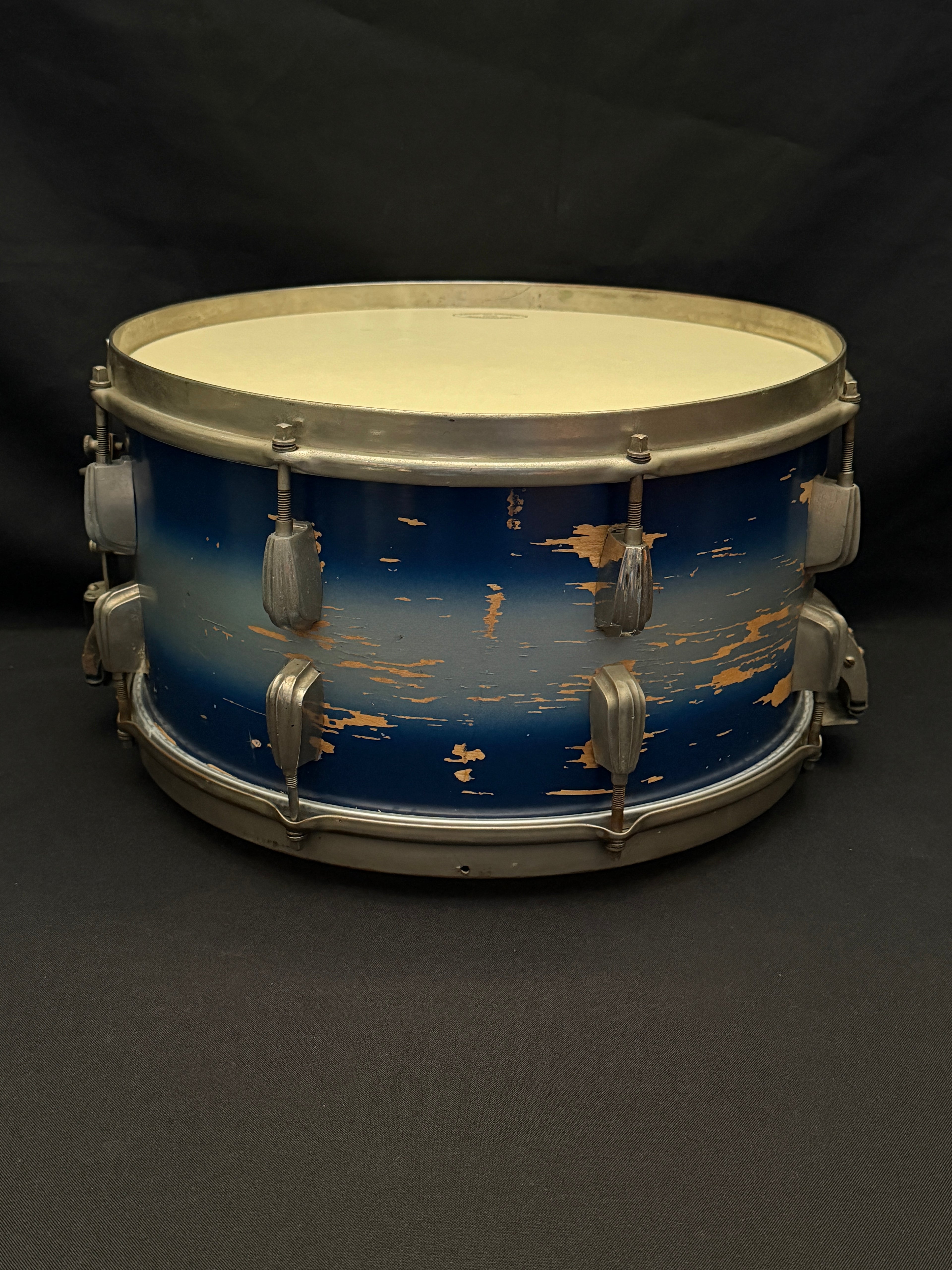 Slingerland Hollywood Ace Swing Radio King model 1-ply snare drum 14" x 7" Duco Blue Silver finish