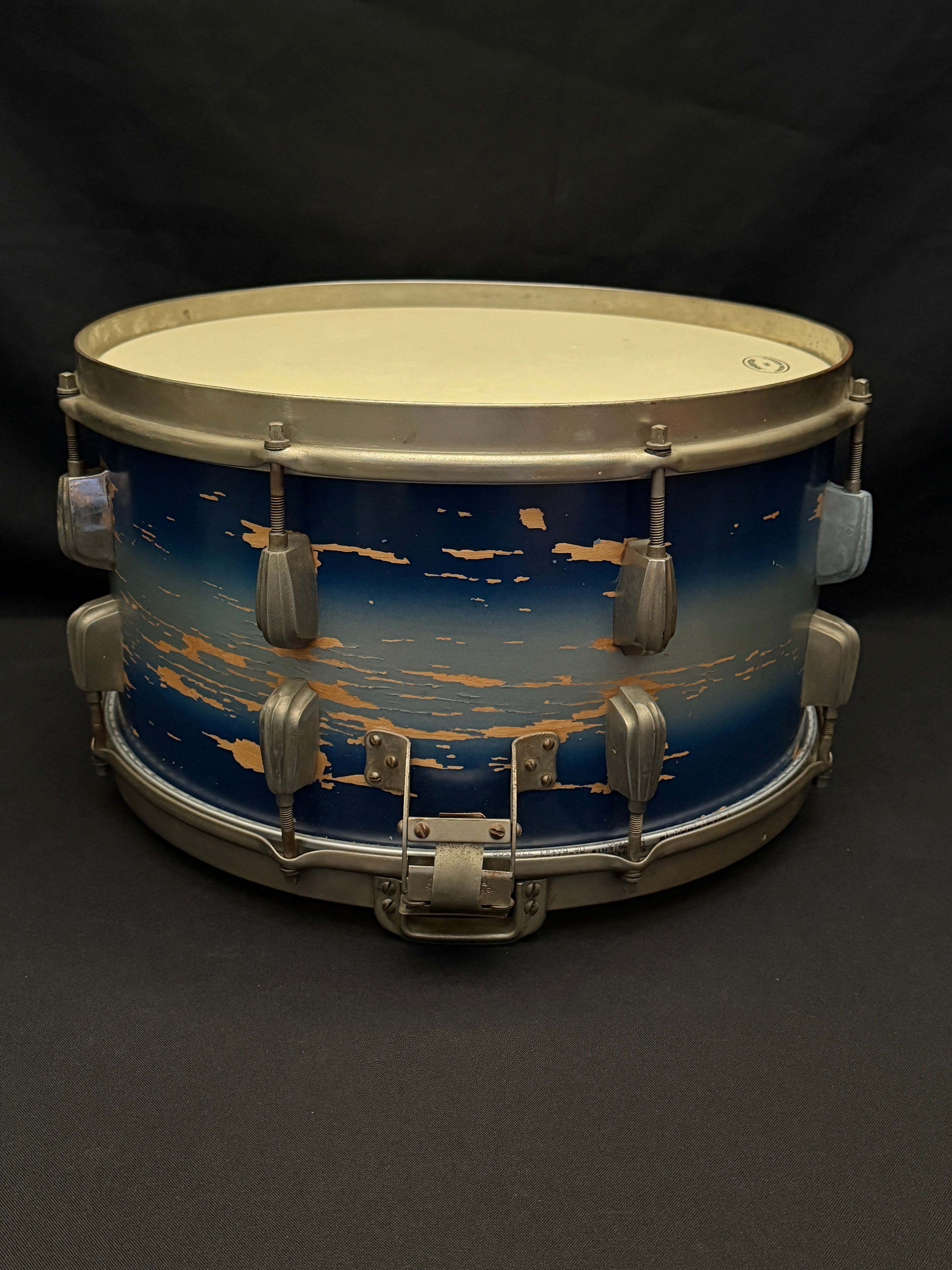 Slingerland Hollywood Ace Swing Radio King model 1-ply snare drum 14" x 7" Duco Blue Silver finish