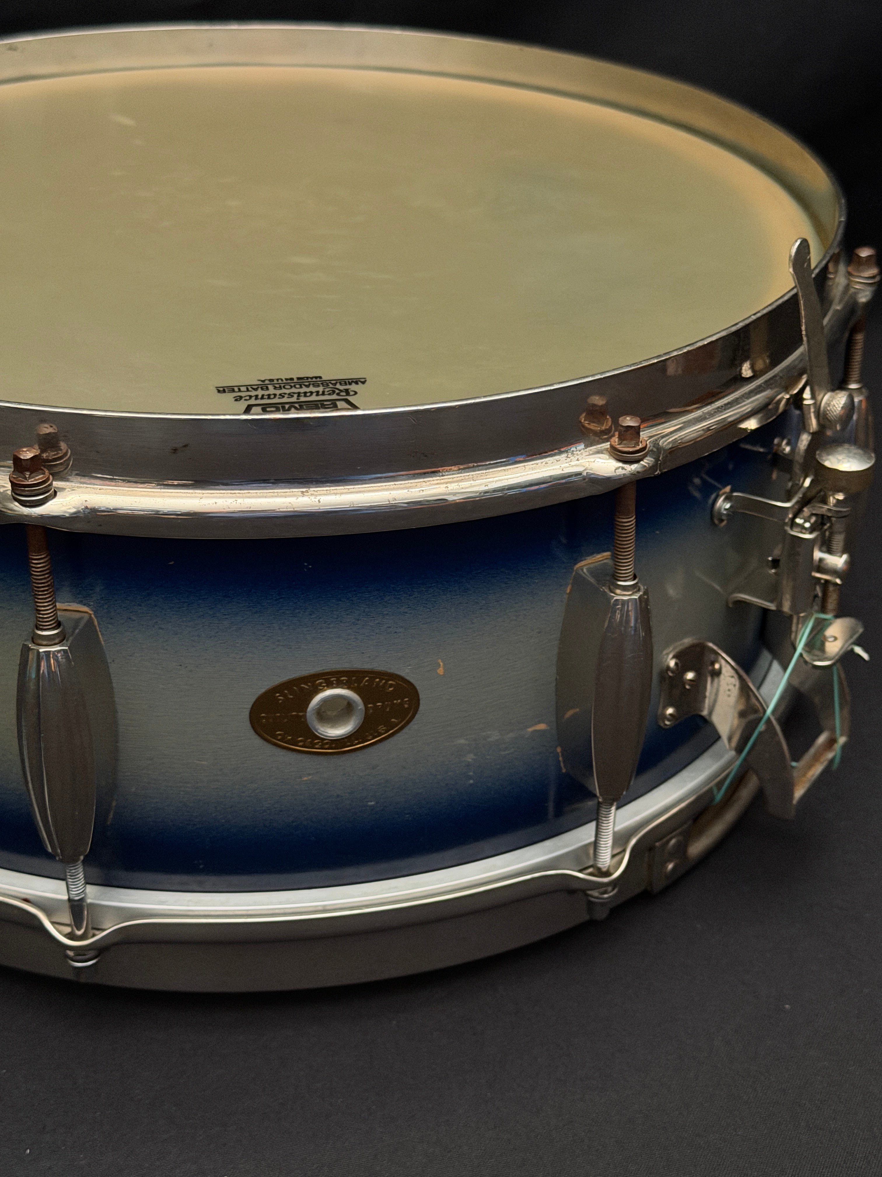 Slingerland Radio King Solid Shell Maple 14" x 6" Snare Drum 1955-59 - Duco Blue Silver