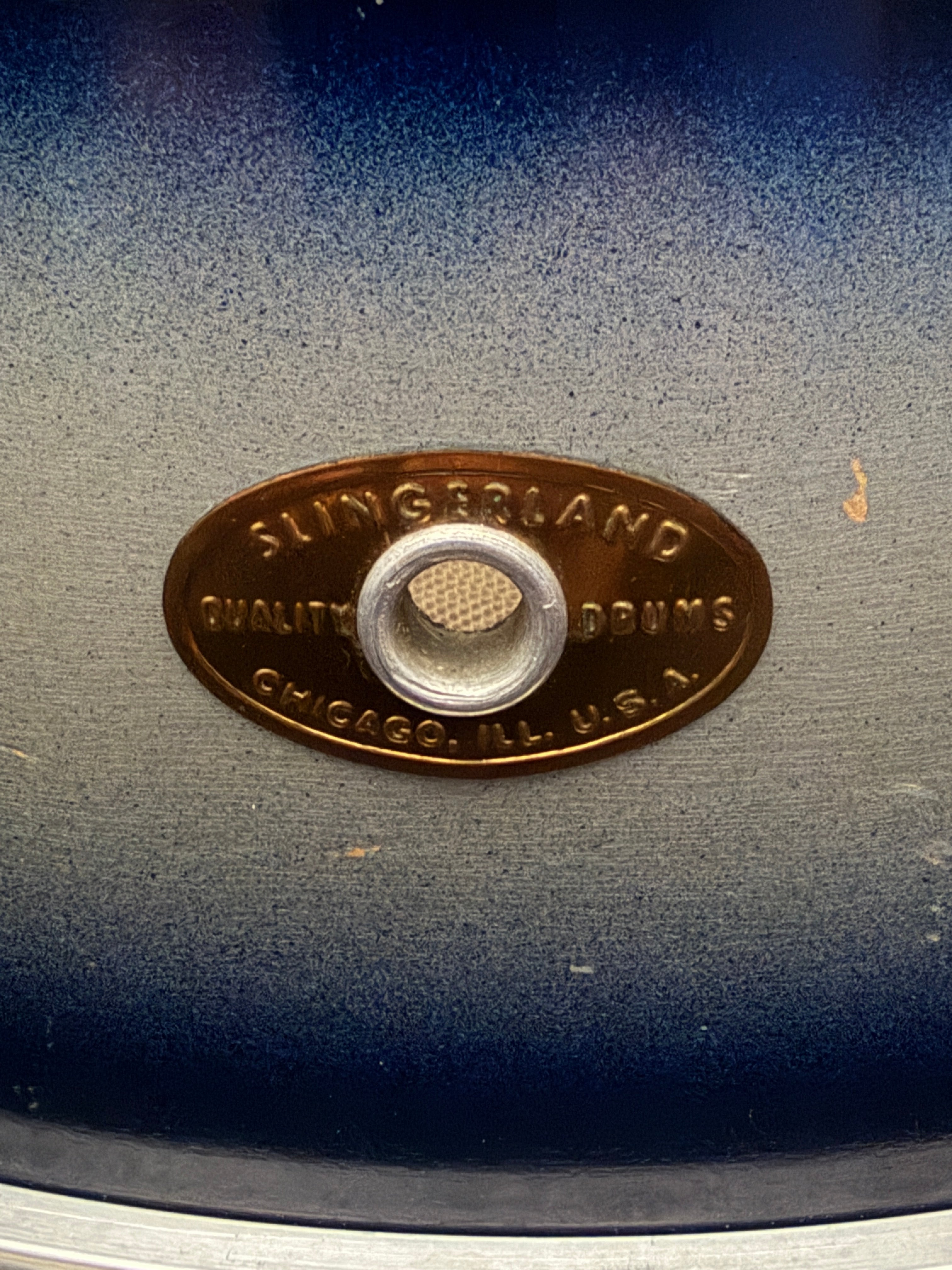 Slingerland Radio King Solid Shell Maple 14" x 6" Snare Drum 1955-59 - Duco Blue Silver