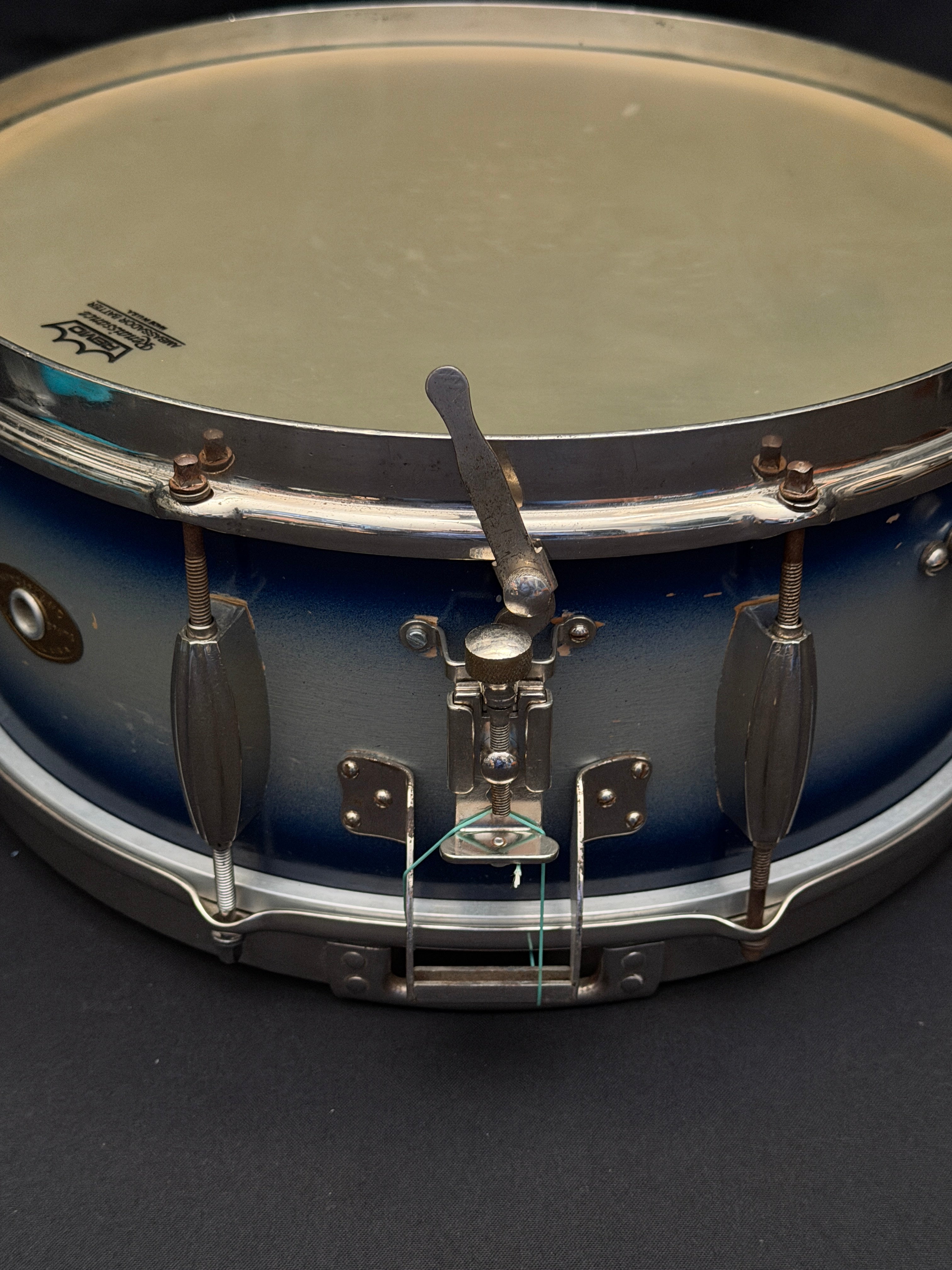 Slingerland Radio King Solid Shell Maple 14" x 6" Snare Drum 1955-59 - Duco Blue Silver