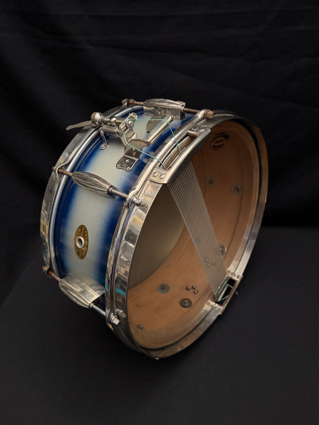 Slingerland Radio King Solid Shell Maple 14" x 6" Snare Drum 1955-59 - Duco Blue Silver
