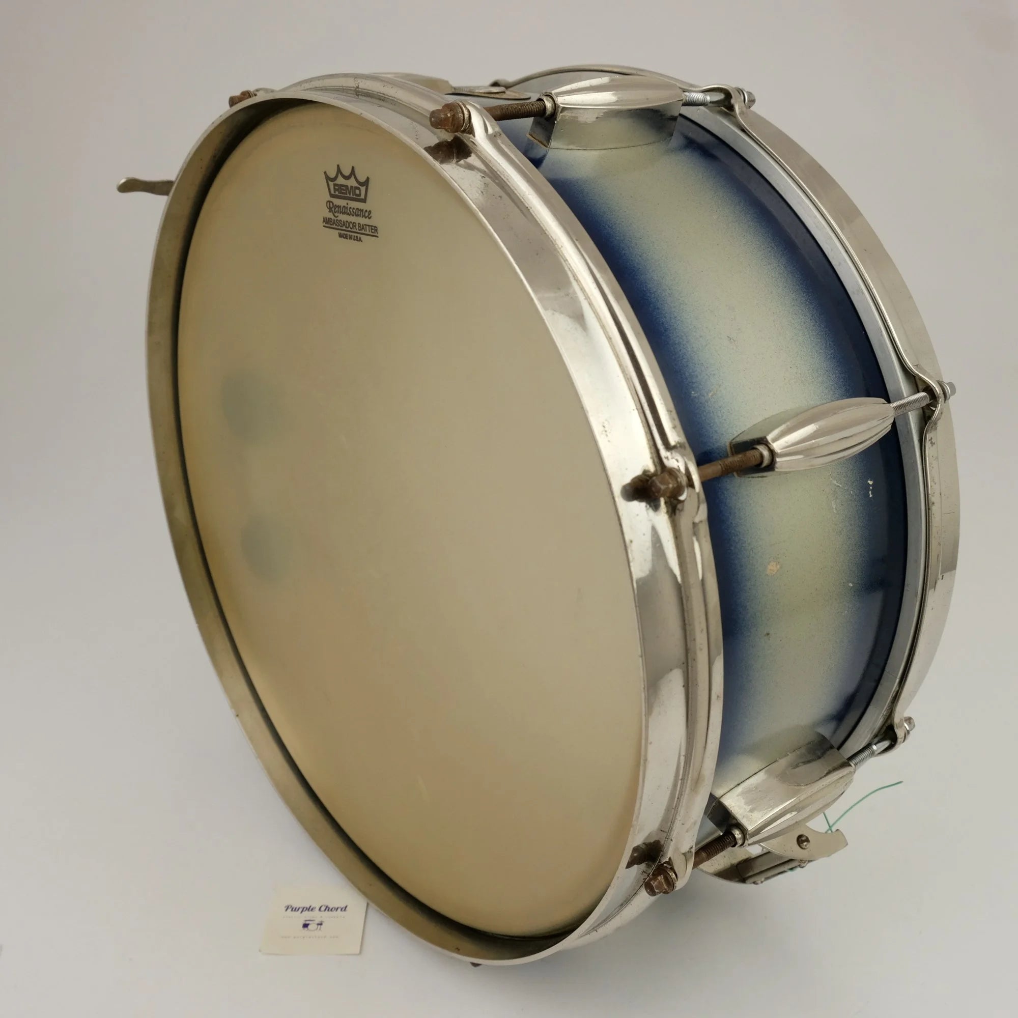 Slingerland Radio King Solid Shell Maple 14" x 6" Snare Drum 1955-59 - Duco Blue Silver