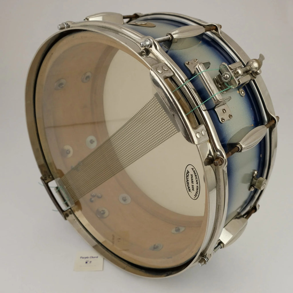 Slingerland Radio King Solid Shell Maple 14" x 6" Snare Drum 1955-59 - Duco Blue Silver