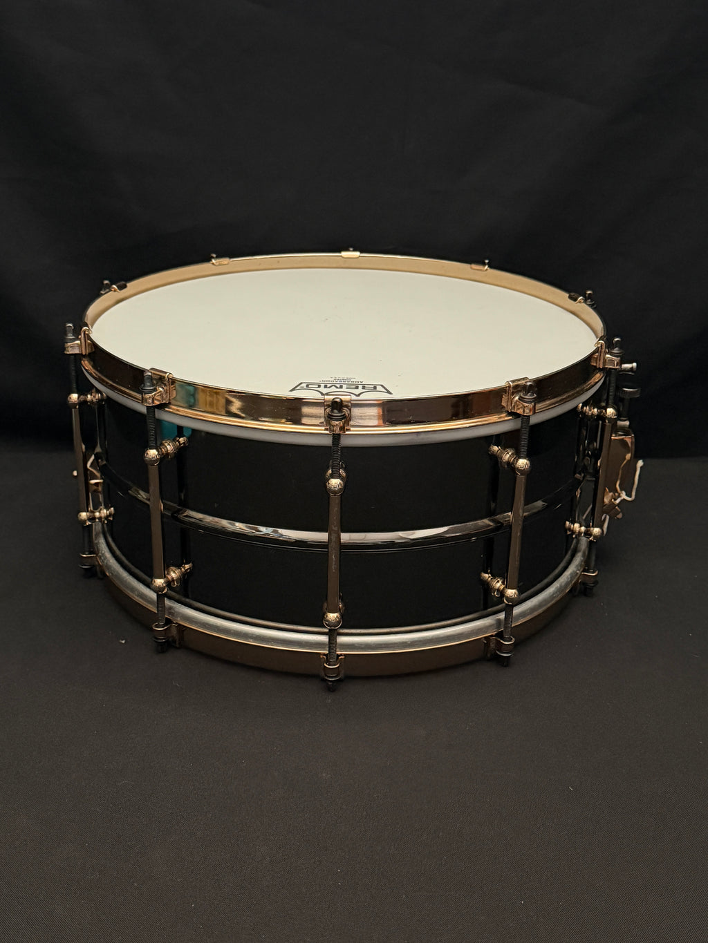 WorldMax BK-6514SFXG 14" x 6,5" Snare Drum Black Dawg Aztec Gold Vintage - Brass Shell