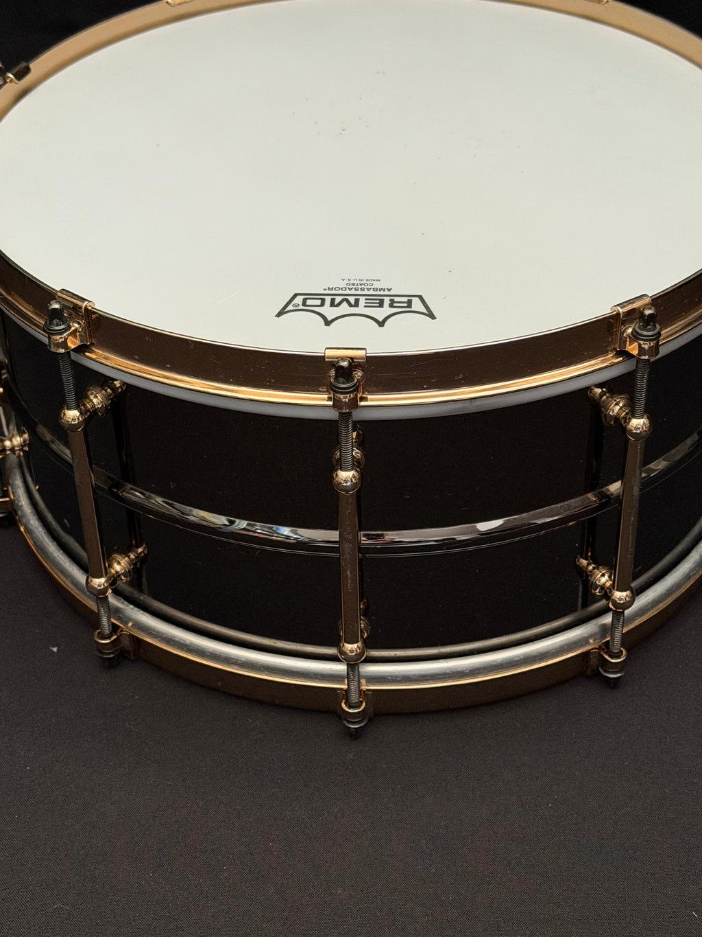 WorldMax BK-6514SFXG 14" x 6,5" Snare Drum Black Dawg Aztec Gold Vintage - Brass Shell