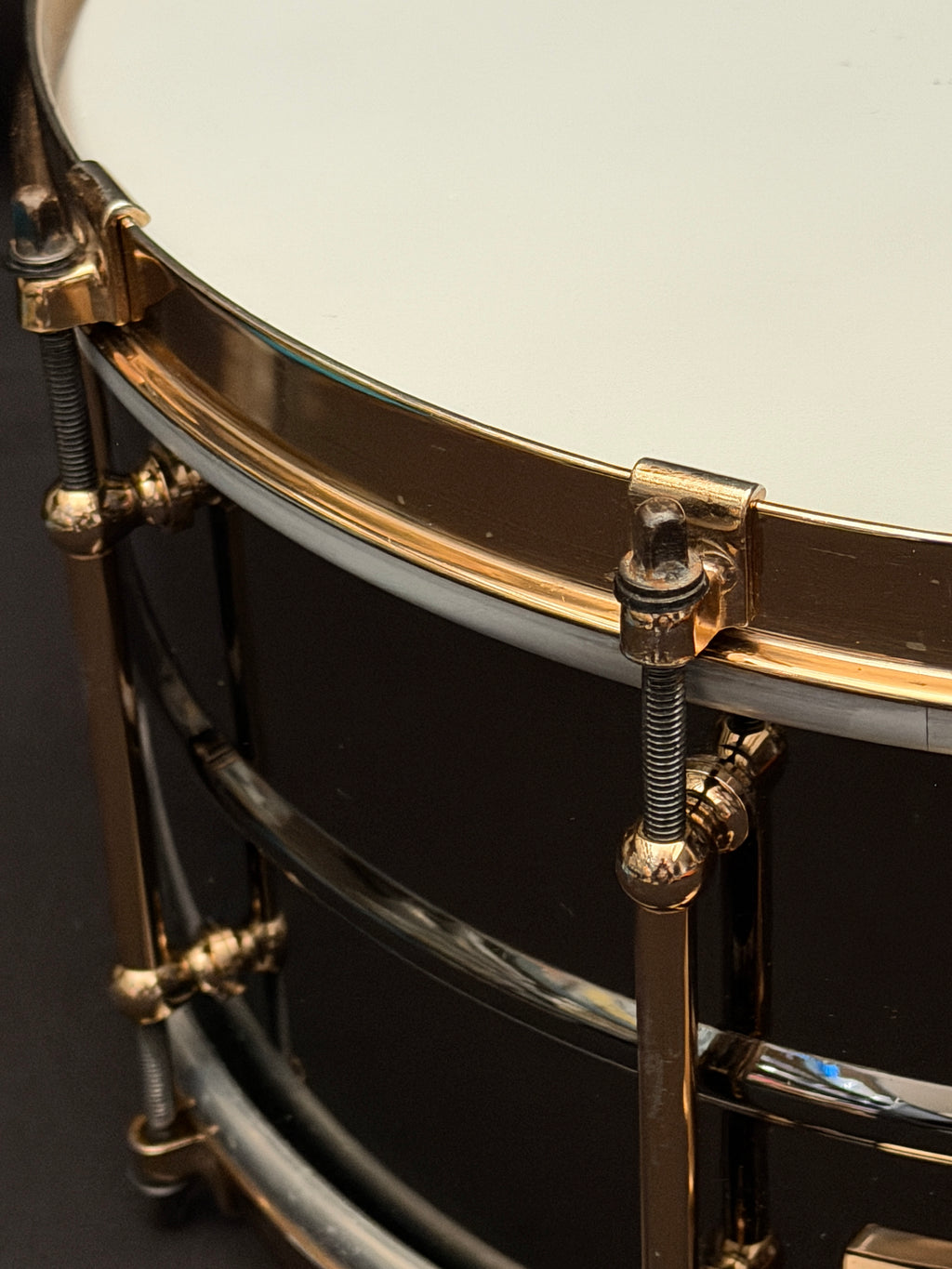 WorldMax BK-6514SFXG 14" x 6,5" Snare Drum Black Dawg Aztec Gold Vintage - Brass Shell