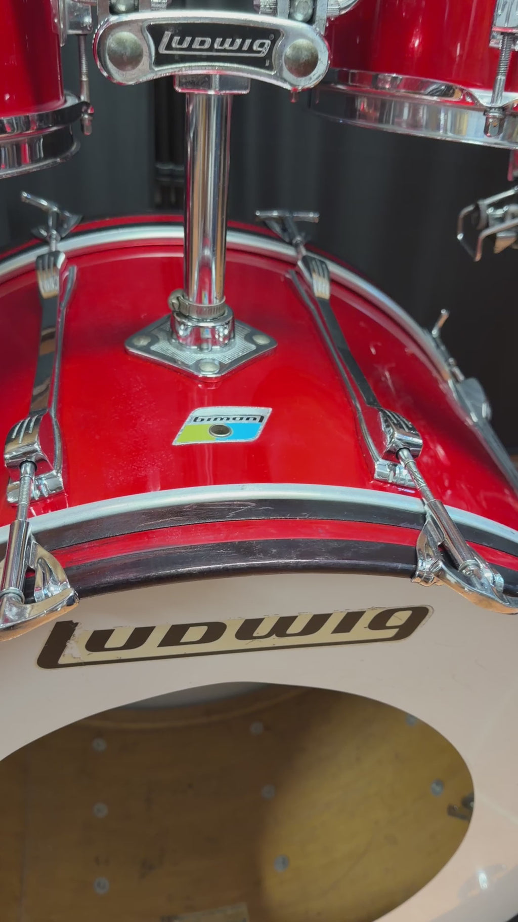 1971 Ludwig Mach 5 Red Cortex 24" - 12" -13" - 16" Drumset