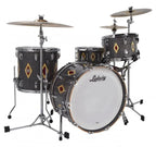 Ludwig 110th Anniversary Legacy Mahogany 22" - 13" - 16"  Charcoal Diamond Flash Inlay
